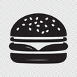 © stockLines - Simple burger logo or icon style for coloring books, black vector illustration on transparent background
