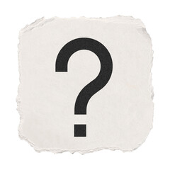 Wall Mural - Question mark png icon sticker, ripped paper design, transparent background