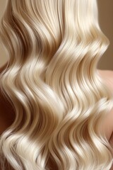 Canvas Print - A woman with long blonde hair is shown in a blurry image