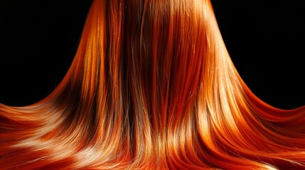 Canvas Print - A long, curly red hair with a shiny, golden color