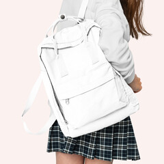 Poster - Png student backpack mockup transparent for back to school fashion shoot