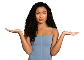 Poster - Confused woman png sticker, transparent background