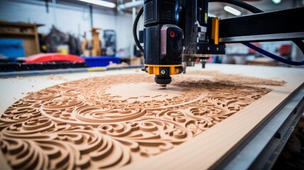 Poster - Custom toy production  cnc machine demonstrating personalized object creation with cnc technology