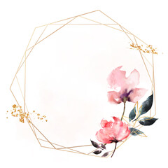 Poster - Flower frame png sticker, pink pastel aesthetic design