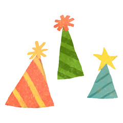 Sticker - Png party hats doodle sticker, transparent background