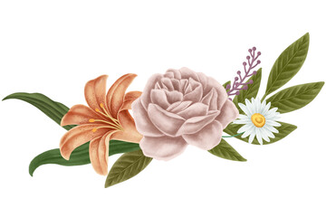 Sticker - Vintage flower bouquet transparent png