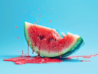 a watermelon with a bite taken out of it