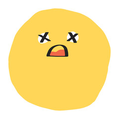 Poster - PNG knocked-out face sticker cute doodle emoji icon