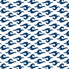 Sticker - Summer wave png pattern, transparent background, blue seamless design