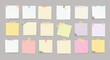 © Vector Ideas - Large set of vector realistic note papers with pin and adhesive tape with diffrent colors on transparent background.