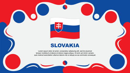 Wall Mural - Slovakia Flag Abstract Background Flat Design Template. Slovakia Independence Day Banner Wallpaper Vector Illustration. Slovakia