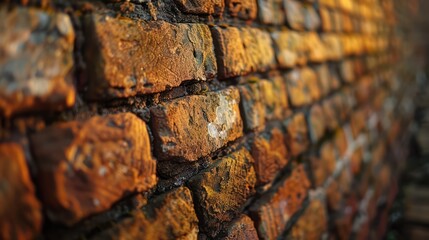 Wall Mural - A brick wall with a yellowish brown color