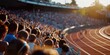 © lacindex - Back view of spectators at Paris Olympic sport international athletic games stadium