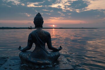 Canvas Print - Person sitting in water