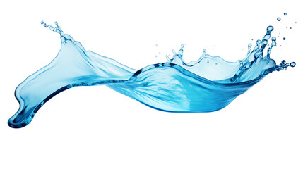 Wall Mural - dynamic water liquid splash in 3d isolated on white background - transparent cut out top view for di