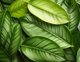 Wall Mural - Nature leaves, green tropical forest, backgound concept with a beautiful pattern.