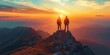 © PRI - Two Friends Watching a Stunning Mountain Sunset from the Peak