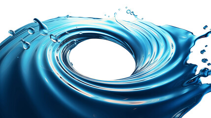 Wall Mural - dynamic water vortex swirl on transparent background - abstract 3d digital art illustration.