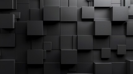 Poster - Abstract geometric background with black squares.