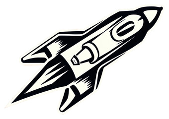 Sticker - PNG Rocket aircraft vehicle rocket.