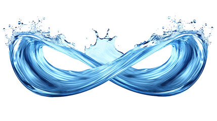Wall Mural - dynamic water splash with twisted shape isolated on transparent background - 3d digital art top view