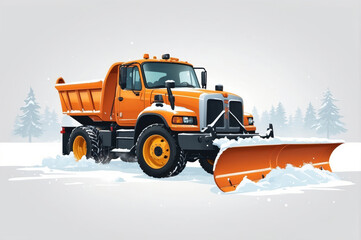 Wall Mural - snowplow vehicle vector style