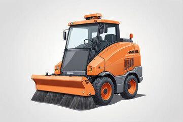 Wall Mural - street sweeper vehicle vector style