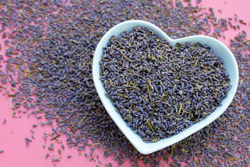 Dried lavender buds for brewing a herbal tea