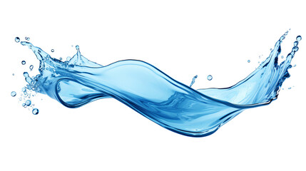 Wall Mural - refreshing blue liquid splash isolated on transparent background - top view 3d digital art