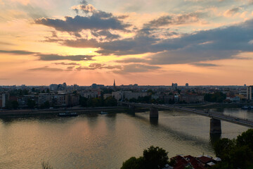 Wall Mural - View of Novi Sad at sunset