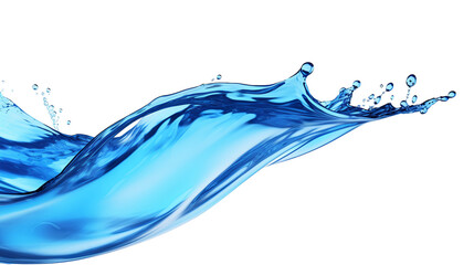 Wall Mural - dynamic water splash in blue tones - abstract liquid art on transparent background for design projec