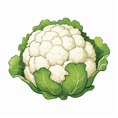 Canvas Print - cauliflower vector illustration isolated on white
