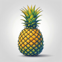 Wall Mural - pineapple icon, vector style, white isolated background	