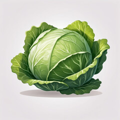 Canvas Print - cabbage icon, vector style, white isolated background