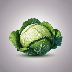 Canvas Print - cabbage icon, vector style, white isolated background