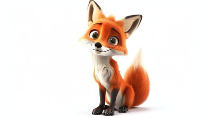 Sticker - A cartoon fox with a bushy tail.