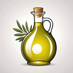 Wall Mural - olive oil and olives  icon, vector style, white isolated background