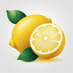 Wall Mural - lemon icon, vector style, white isolated background,