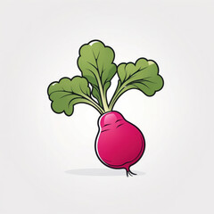Wall Mural - Radish icon, vector style,  white isolated background