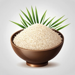 Wall Mural - rice icon, vector style,  white isolated background