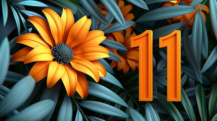 Poster - orange and flower