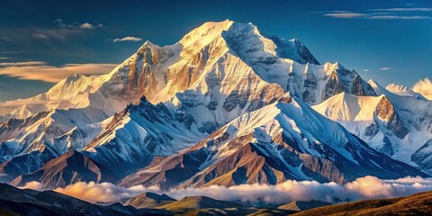 Wall Mural - Glorious mountain peak of Mount McKinley, Alaska, Denali National Park, wilderness