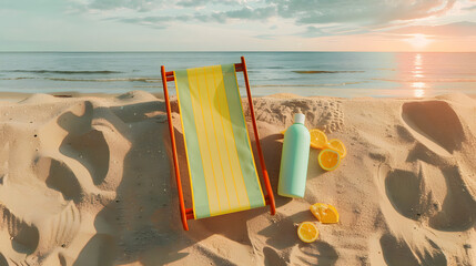 Canvas Print - The concept of summer holidays, a place to rest on the beach.