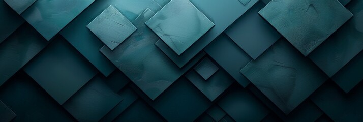 Poster - Abstract Teal Geometric Pattern