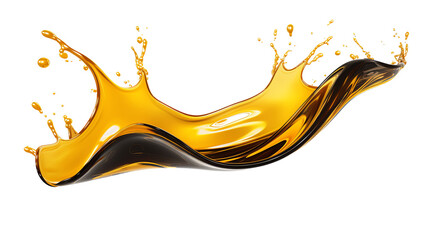 Wall Mural - vivid liquid oil splash 3d illustration on transparent background - top view digital art