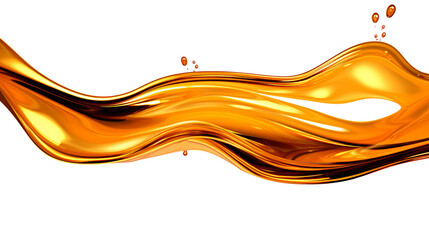 Wall Mural - dynamic 3d liquid oil splash illustration on transparent background - top view digital art
