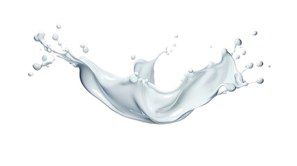 Wall Mural - abstract twisted milk splash on transparent background - top view 3d rendering with cut out effect f