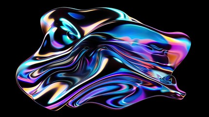 Wall Mural - Vibrant Holographic Swirl Texture