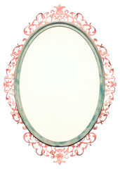 Sticker - PNG Vintage frame chinese jewelry oval white background.