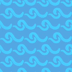 Wall Mural - Sea waves seamless pattern design abstract illustration